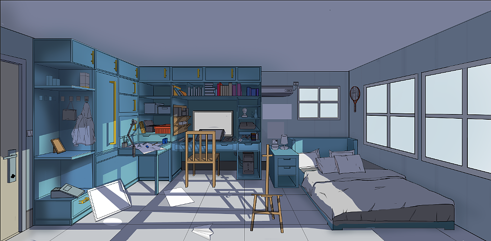 日系室内场景绘画步骤详解